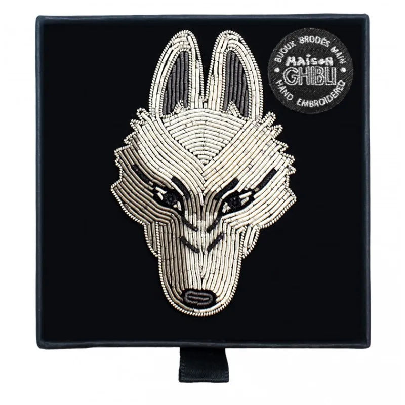 Pins*Maison Ghibli Embroidered Jewel Brooch Moro - Princess Mononoke