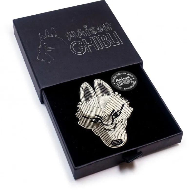 Pins*Maison Ghibli Embroidered Jewel Brooch Moro - Princess Mononoke
