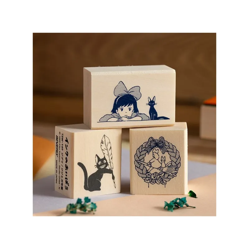 Small Equipment*Maison Ghibli Kiki & Jiji Wood stamp - Kiki'S Delivery Service