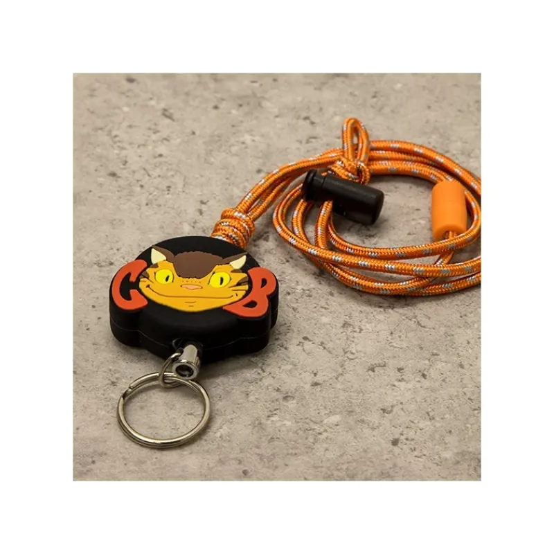 Straps*Maison Ghibli NECK STRAP WITH REEL TOTORO CAT BUS- MY NEIGHBOR TOTORO