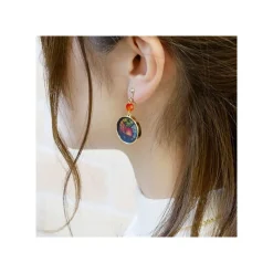 Jewellery*Maison Ghibli STAINED GLASS SERIES-PIERCED EARRINGS CALCIFER -HOWL'S MOVING CASTLE